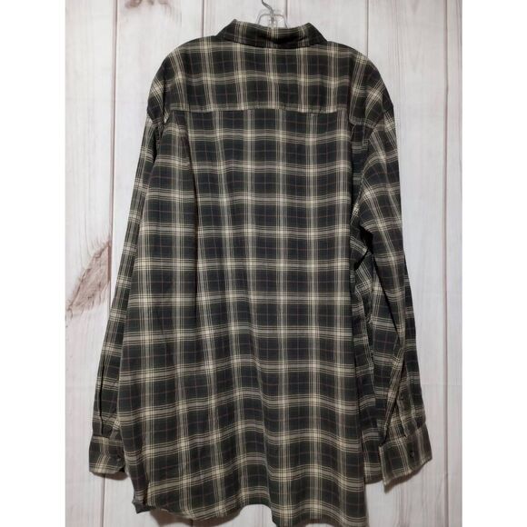 Mutual Weave Shirt Men's 3xl Tall Navy Tan Button Front Long Sleeve - Picture 2 of 8